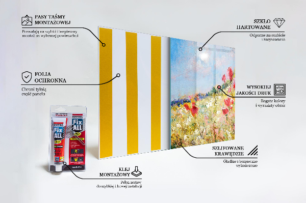 Kitchen wall panels Summer meadow oil painting