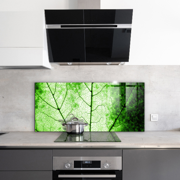 Kitchen wall panels Green leaf texture