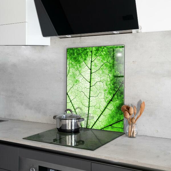 Kitchen wall panels Green leaf texture