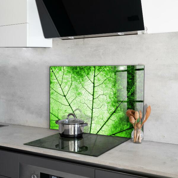 Kitchen wall panels Green leaf texture