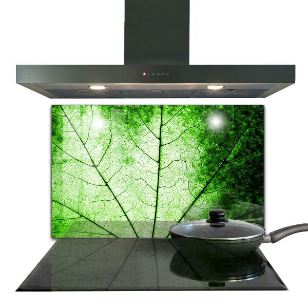 Kitchen wall panels Green leaf texture