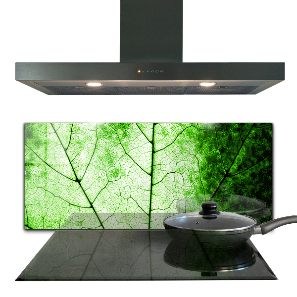 Kitchen wall panels Green leaf texture