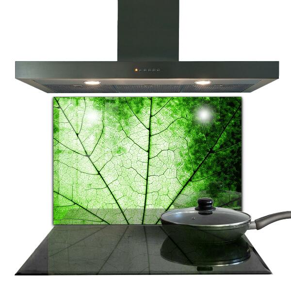 Kitchen wall panels Green leaf texture