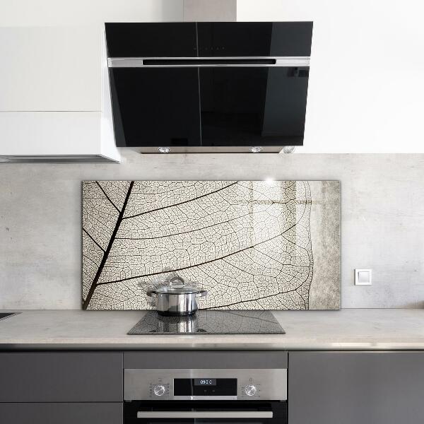 Kitchen wall panels Sepia leaf texture