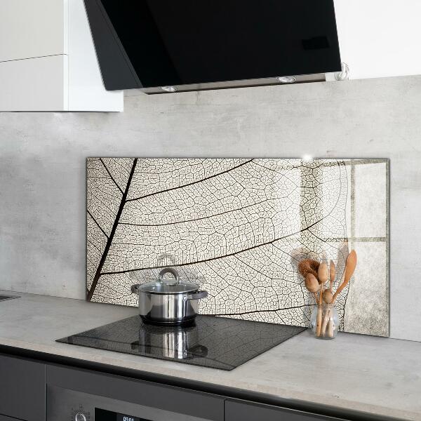 Kitchen wall panels Sepia leaf texture