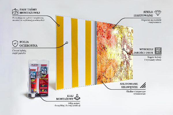 Kitchen wall panels Orange abstraction