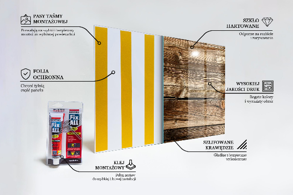 Kitchen glass panel Wooden texture