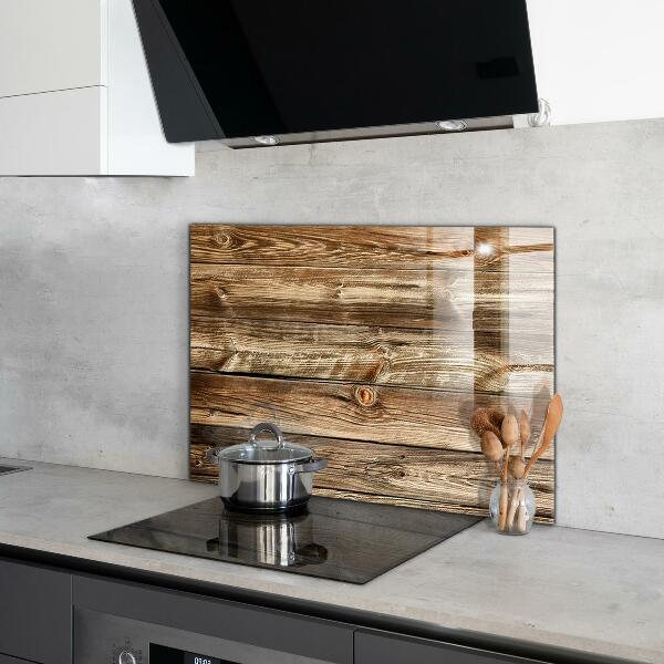 Kitchen glass panel Wooden texture