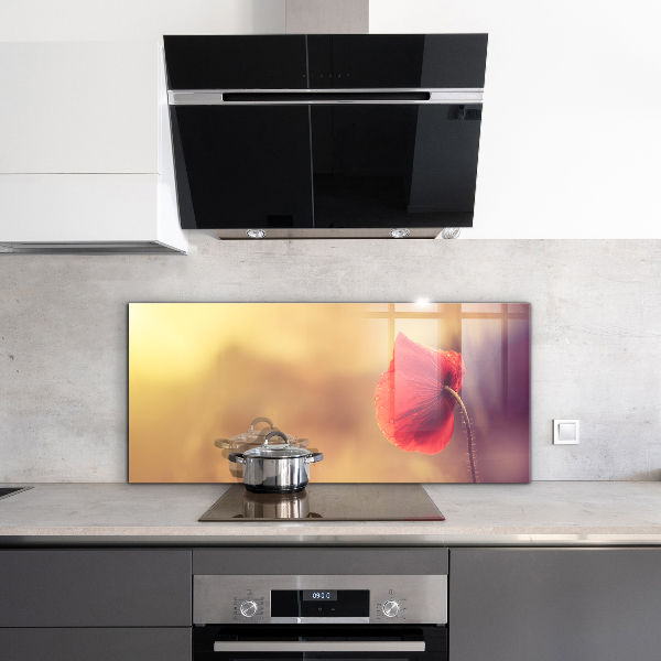 Kitchen wall panels Vintage poppy plant