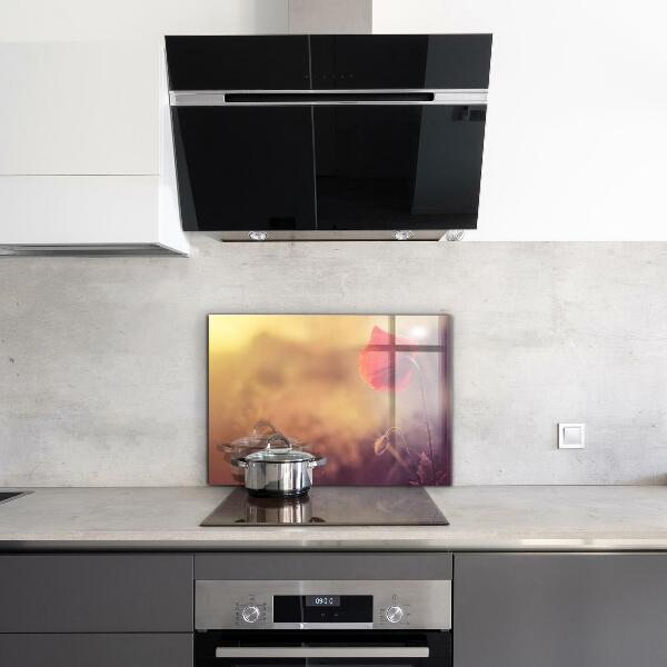 Kitchen wall panels Vintage poppy plant