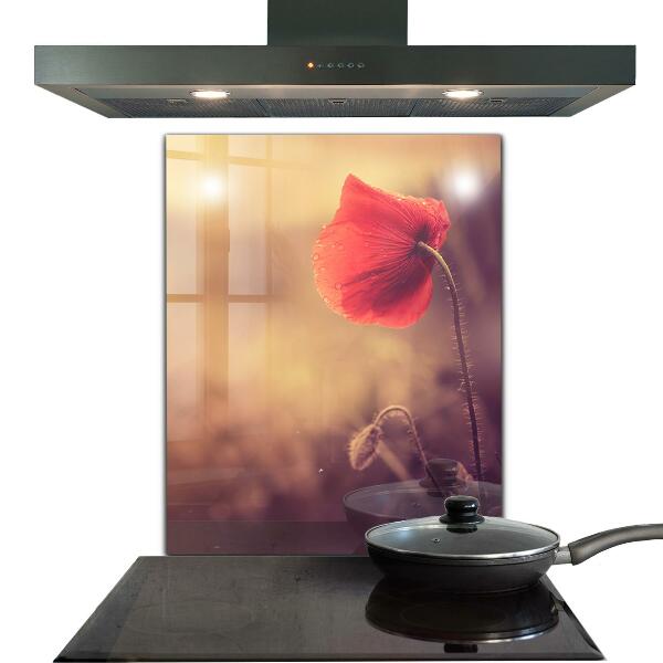 Kitchen wall panels Vintage poppy plant