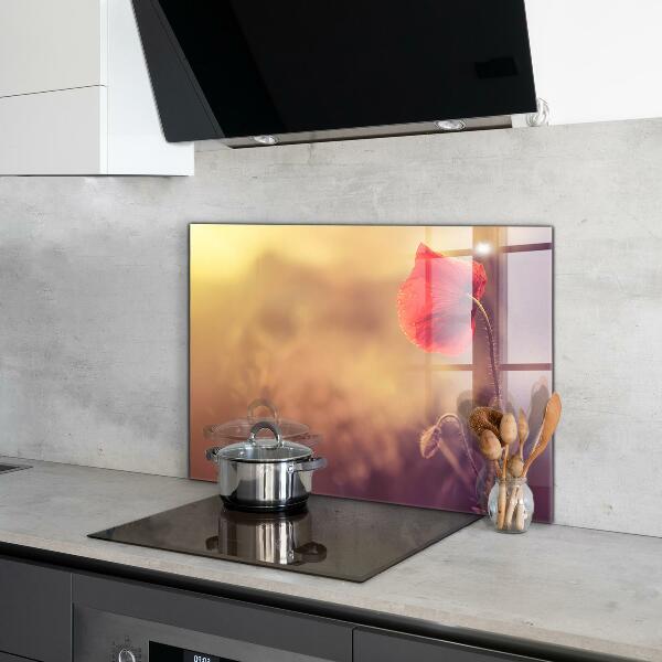 Kitchen wall panels Vintage poppy plant