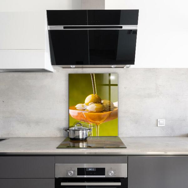 Kitchen wall panels Freshly pressed olive oil