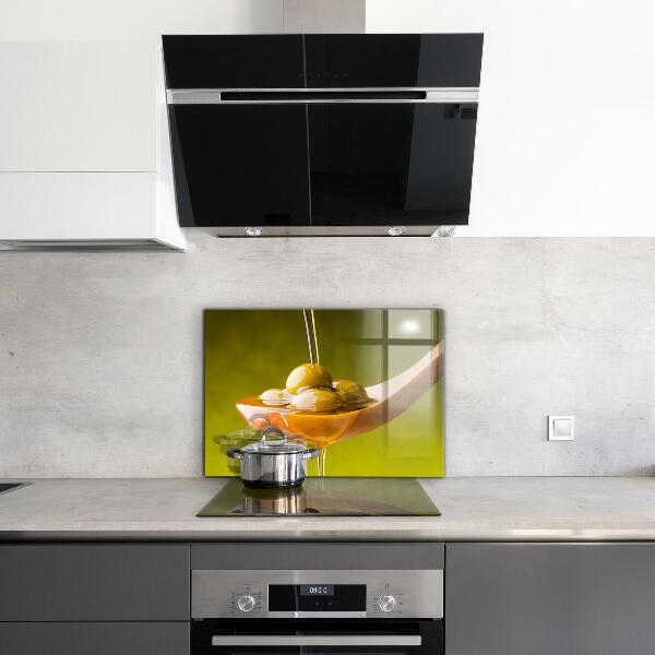 Kitchen wall panels Freshly pressed olive oil