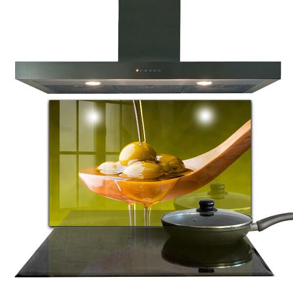 Kitchen wall panels Freshly pressed olive oil