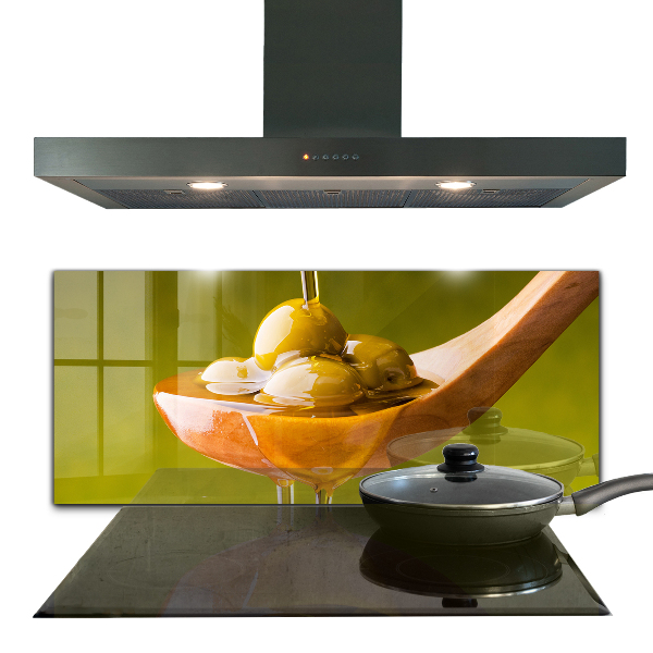 Kitchen wall panels Freshly pressed olive oil