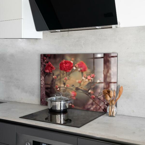 Kitchen wall panels Wild rose in the park