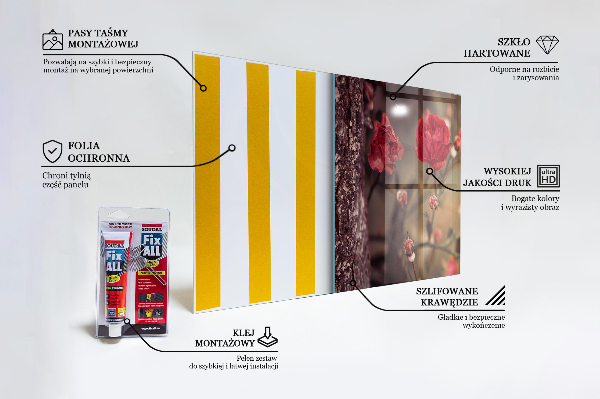 Kitchen wall panels Wild rose in the park