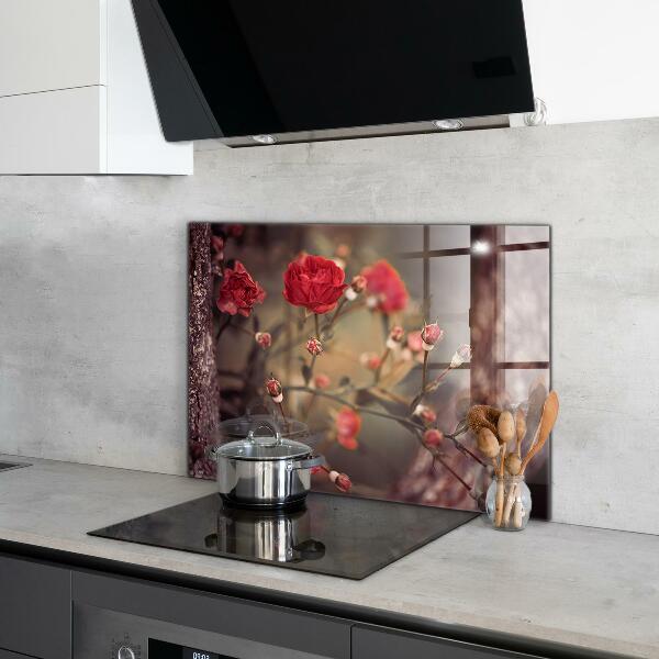 Kitchen wall panels Wild rose in the park