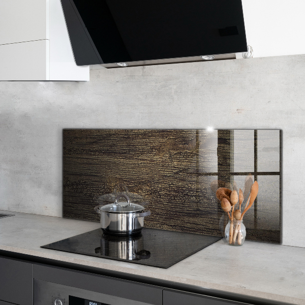 Kitchen glass panel Retro wood texture