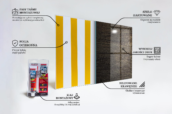 Kitchen glass panel Retro wood texture