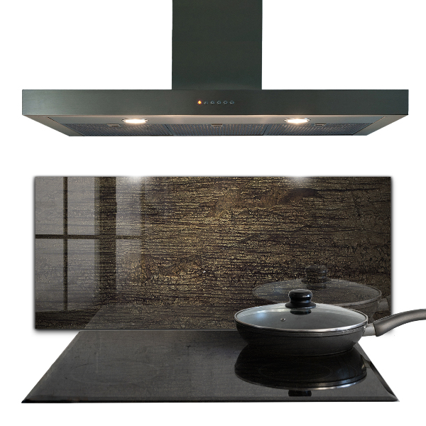 Kitchen glass panel Retro wood texture