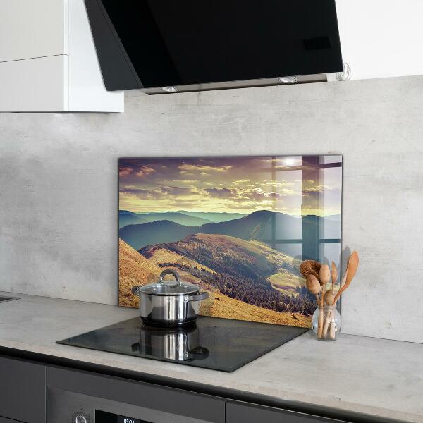 Kitchen glass panel Mountain landscape in autumn
