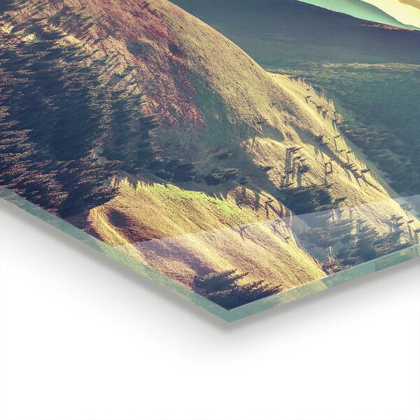 Kitchen glass panel Mountain landscape in autumn