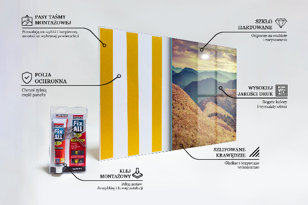 Kitchen glass panel Mountain landscape in autumn