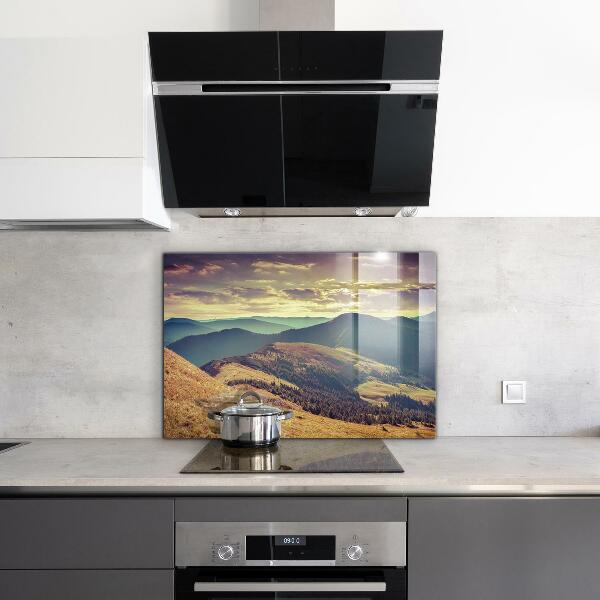 Kitchen glass panel Mountain landscape in autumn