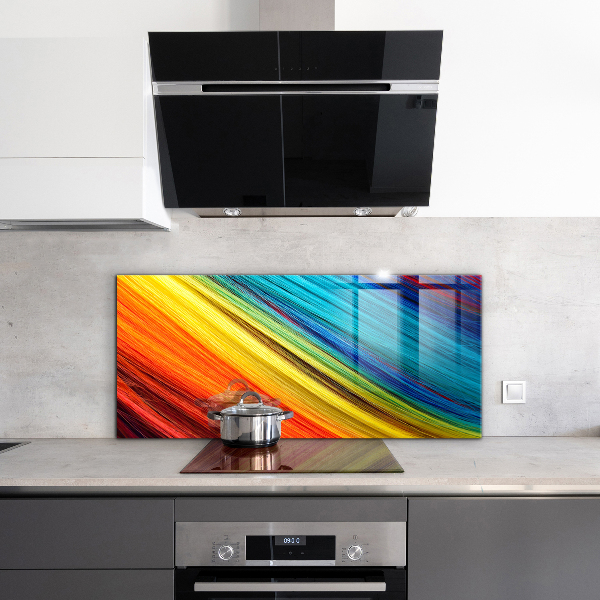 Kitchen wall panels Colorful graphic rainbow pattern
