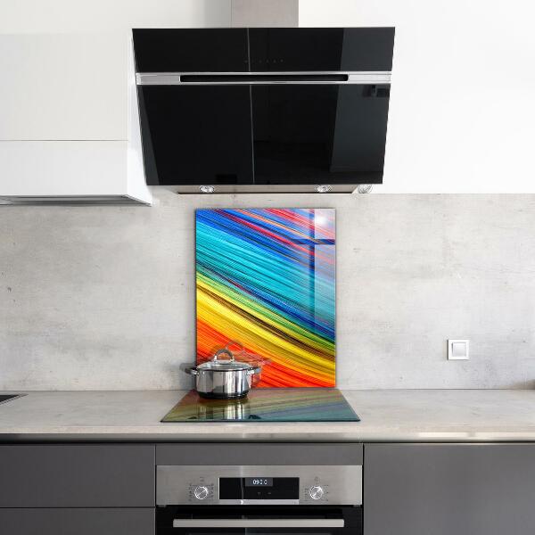 Kitchen wall panels Colorful graphic rainbow pattern