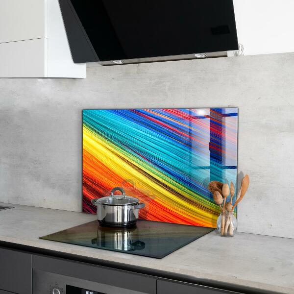 Kitchen wall panels Colorful graphic rainbow pattern