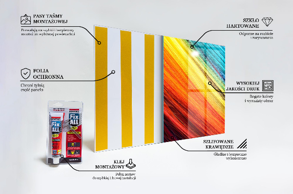 Kitchen wall panels Colorful graphic rainbow pattern