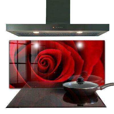 Kitchen wall panels Red rose love