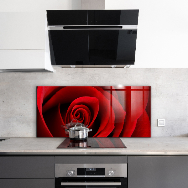 Kitchen wall panels Red rose love