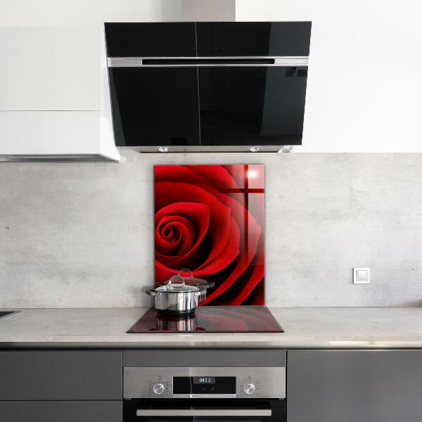 Kitchen wall panels Red rose love