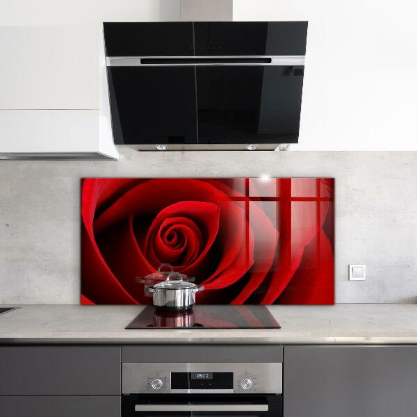 Kitchen wall panels Red rose love