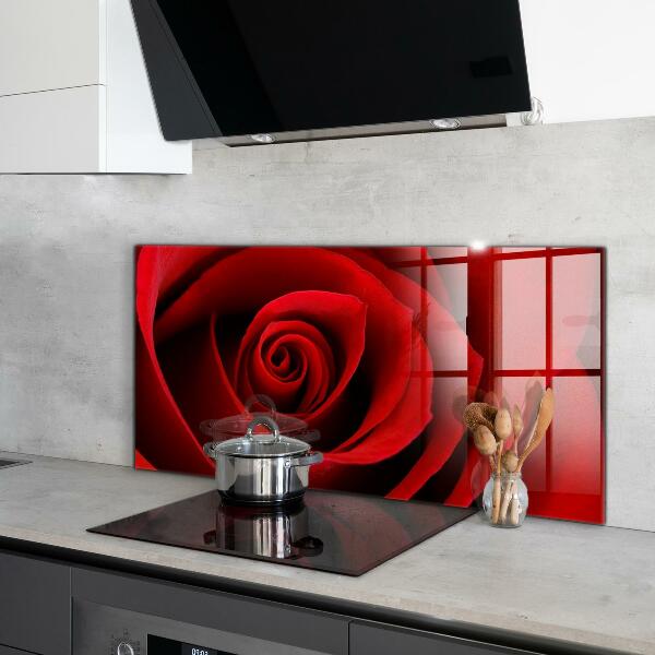 Kitchen wall panels Red rose love