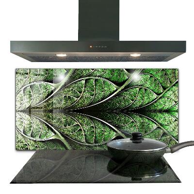Kitchen wall panels Abstract green leaf
