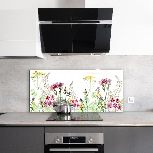 Kitchen wall panels Meadow with colorful flowers