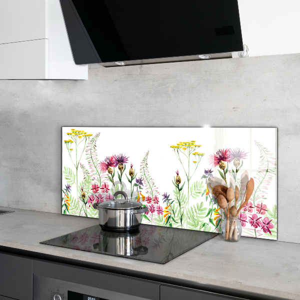 Kitchen wall panels Meadow with colorful flowers