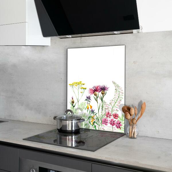 Kitchen wall panels Meadow with colorful flowers