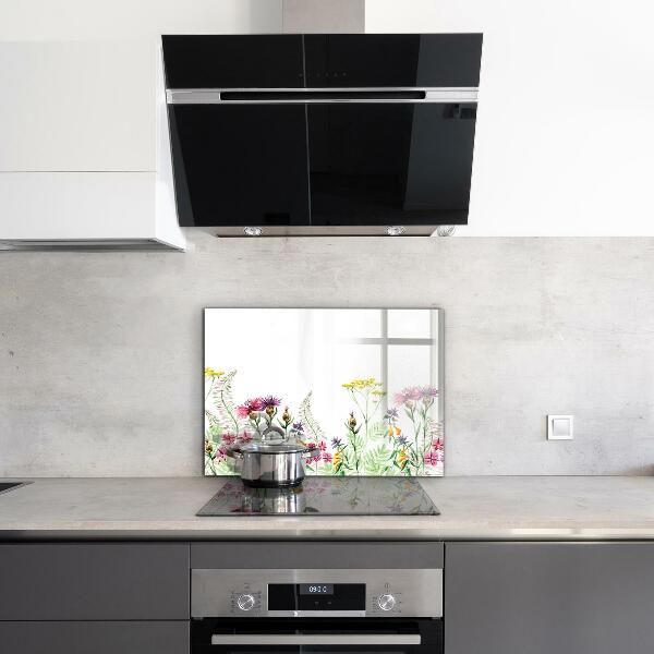 Kitchen wall panels Meadow with colorful flowers