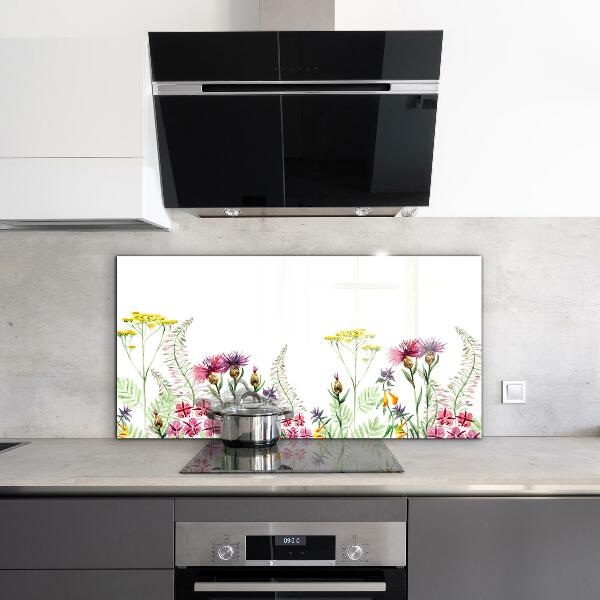 Kitchen wall panels Meadow with colorful flowers
