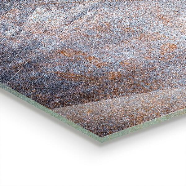 Kitchen glass panel Vintage metal texture