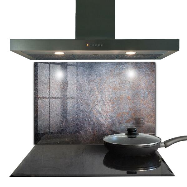 Kitchen glass panel Vintage metal texture