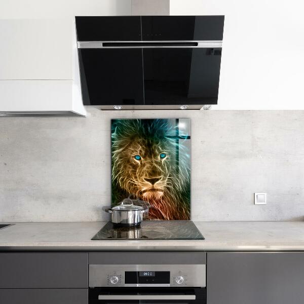 Hob splashback Lion in abstract edition