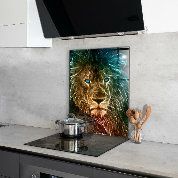 Hob splashback Lion in abstract edition