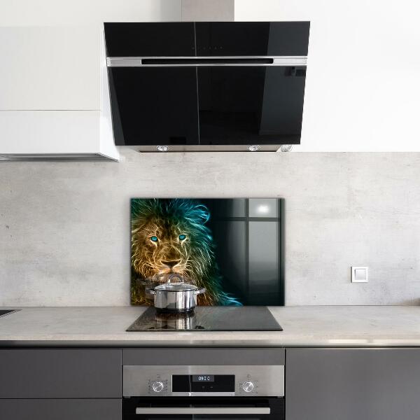 Hob splashback Lion in abstract edition